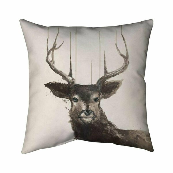 Begin Home Decor 26 x 26 in. Abstract Deer-Double Sided Print Indoor Pillow 5541-2626-AN255-1